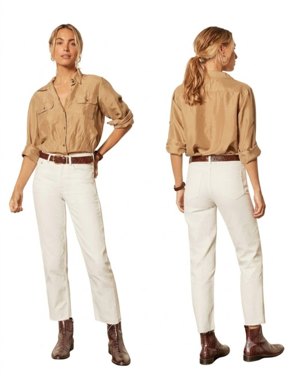 Boyish Tommy High-Rise White Straight Leg Jeans Size 28